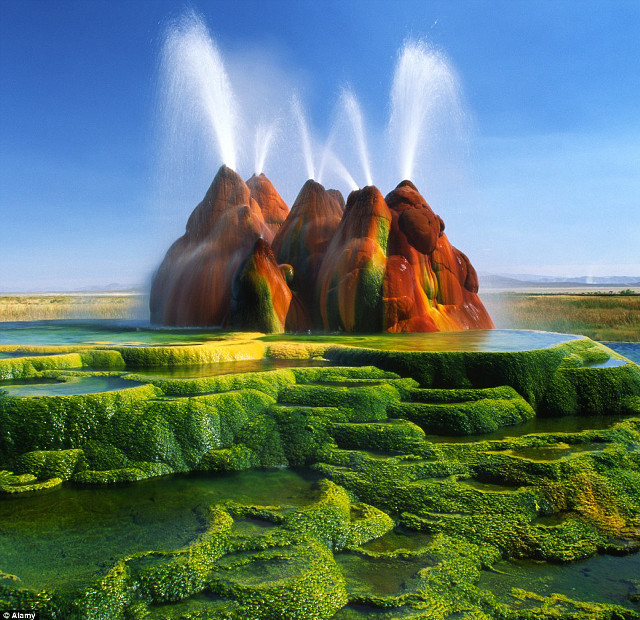Geysers water algae pond spraying free wallpaper for tablet - medium preview image