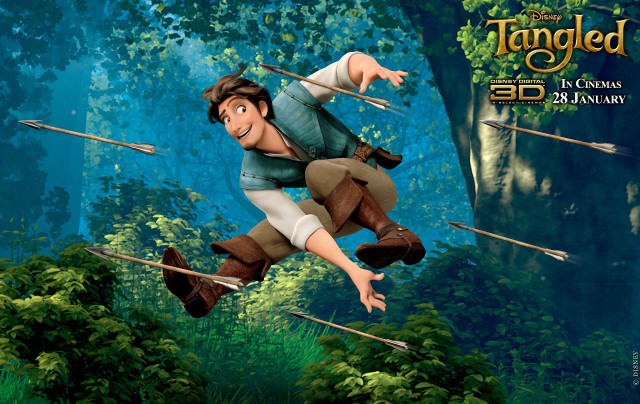 Cartoon character flying arrows tree free wallpaper for desktop - medium preview image