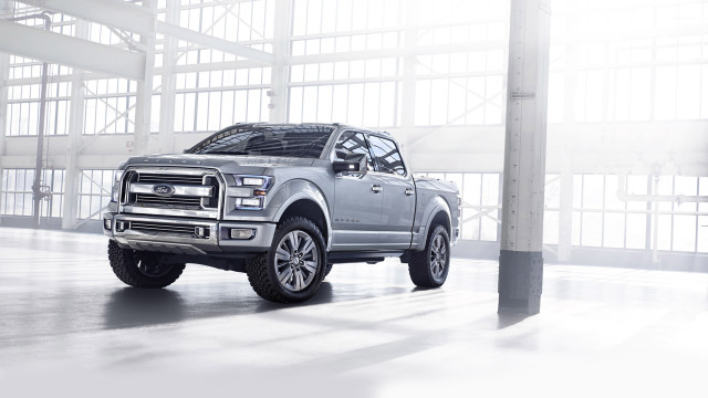 Silver truck large building sky #2 free wallpaper for desktop - medium preview image