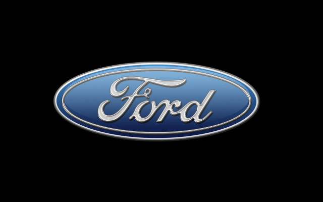 Ford logo black background blue free wallpaper for desktop - medium preview image