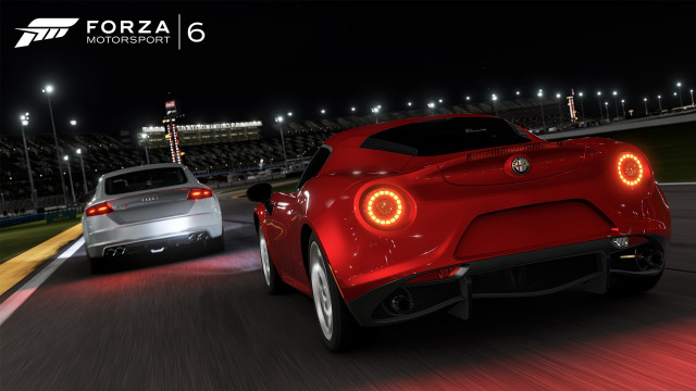 Cars race track night lights free wallpaper for desktop - medium preview image