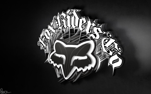 Fox logo graffiti black background free wallpaper for desktop - medium preview image
