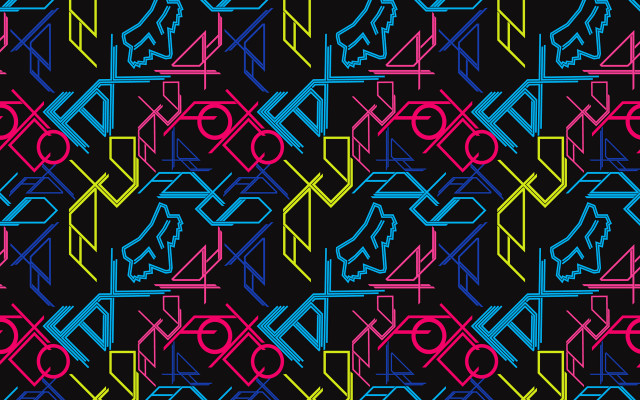 Colorful pattern black background blue free wallpaper for desktop - medium preview image