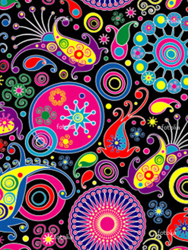 Colorful pattern black background design free wallpaper for mobile - medium preview image