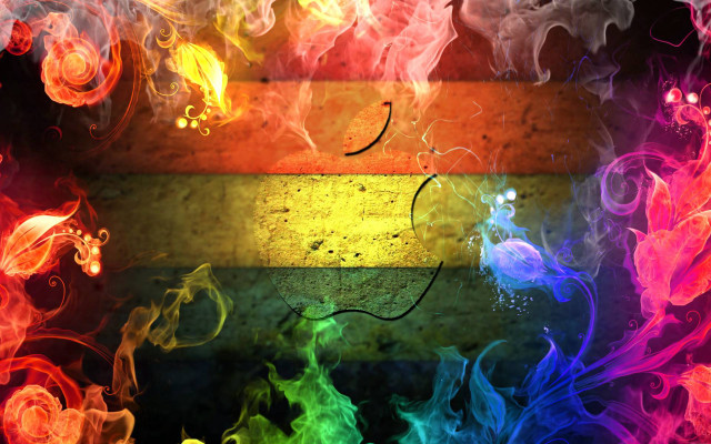 Rainbow smoke background stripe black free wallpaper for desktop - medium preview image