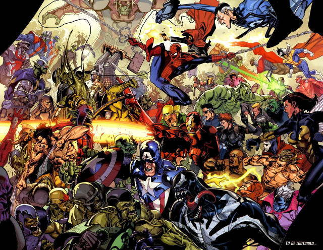 Avengers group characters together hero free wallpaper for desktop - medium preview image