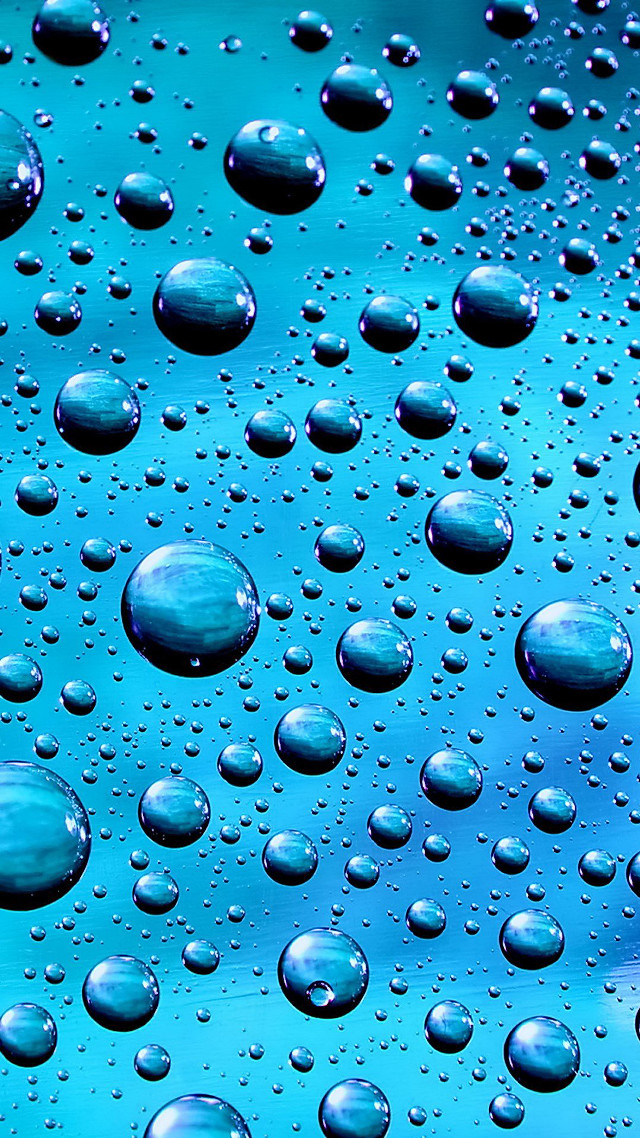 Water droplets blue surface macro #4 free wallpaper for mobile - medium preview image