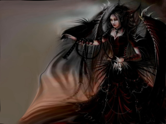 Gothic costume woman sword demon free wallpaper for desktop - medium preview image