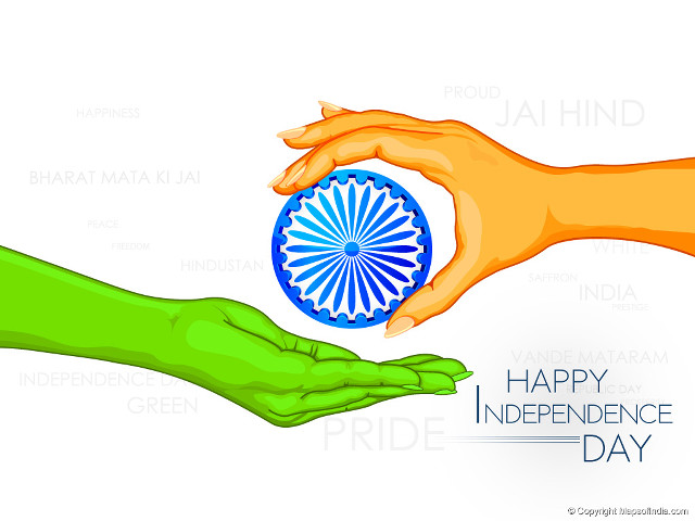 Two hands indian flag ball free wallpaper for desktop - medium preview image