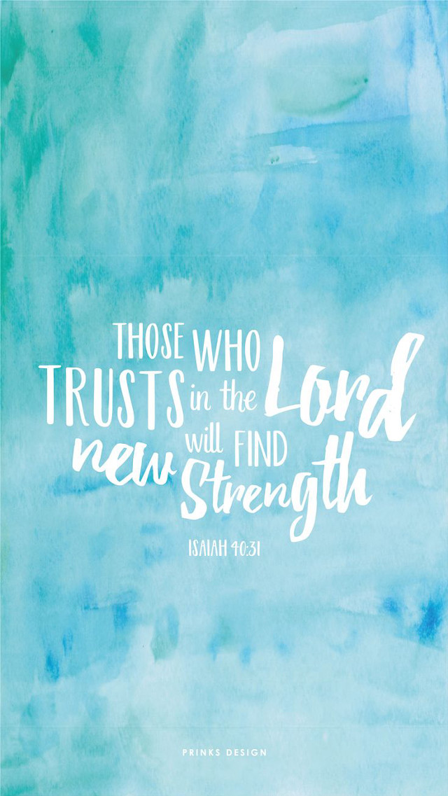 Blue watercolor bible verse painting free wallpaper for mobile - medium preview image