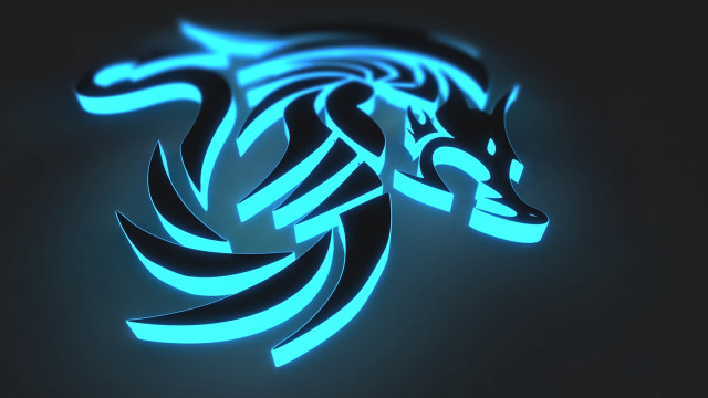 Blue black dragon 3d glowing #2 free wallpaper for desktop - medium preview image