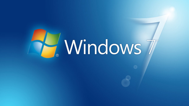 Blue background windows 7 logo #2 free wallpaper for desktop - medium preview image