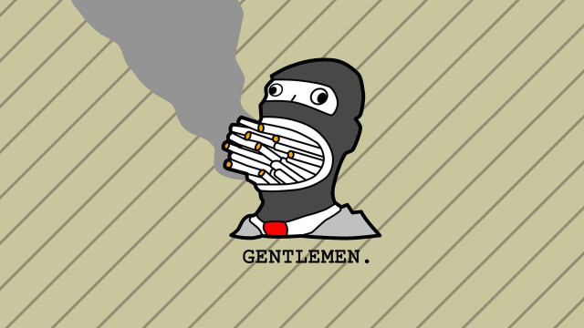 Cartoon man mask cigarette face free wallpaper for desktop - medium preview image