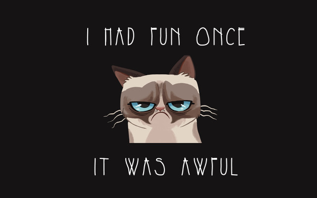 Grumpy cat blue eyes caption free wallpaper for desktop - medium preview image