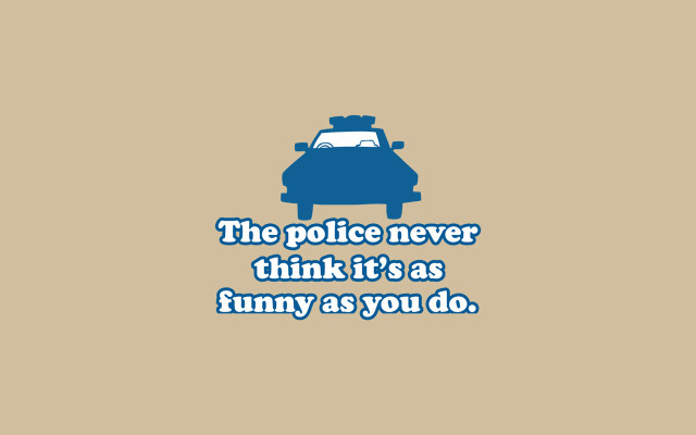 Blue car police badge quote free wallpaper for desktop - medium preview image