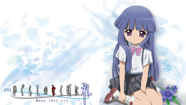 Girl blue hair sitting ground free wallpaper for desktop - medium preview image