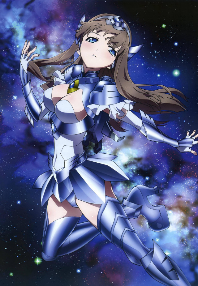 Futuristic suit woman flying stars free wallpaper for mobile - medium preview image