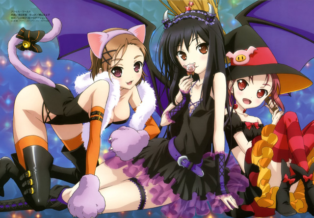 Anime girls costumes hats bat free wallpaper for desktop - medium preview image