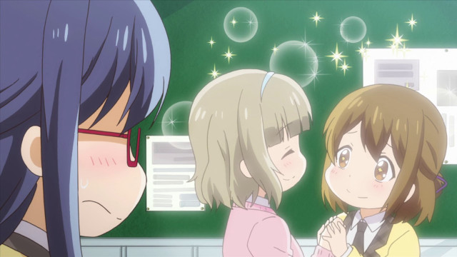 Two girls blackboard bubbles looking free wallpaper for desktop - medium preview image