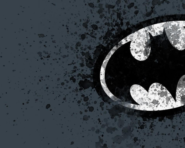 Batman symbol black background white #2 free wallpaper for desktop - medium preview image