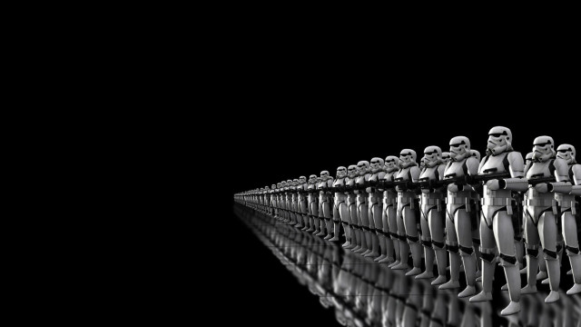 Toy figures lined up black free wallpaper for desktop - medium preview image