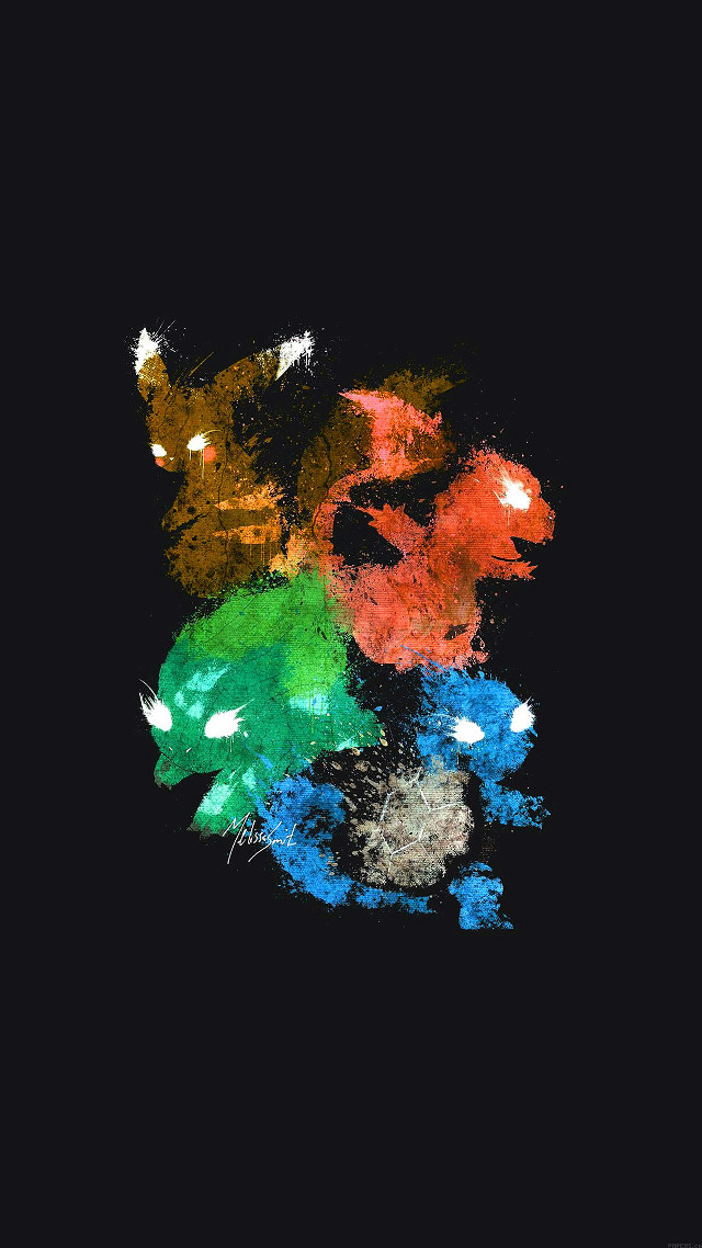 Colored objects black background white free wallpaper for mobile - medium preview image