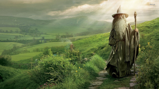 Wizard staff path green field free wallpaper for desktop - medium preview image