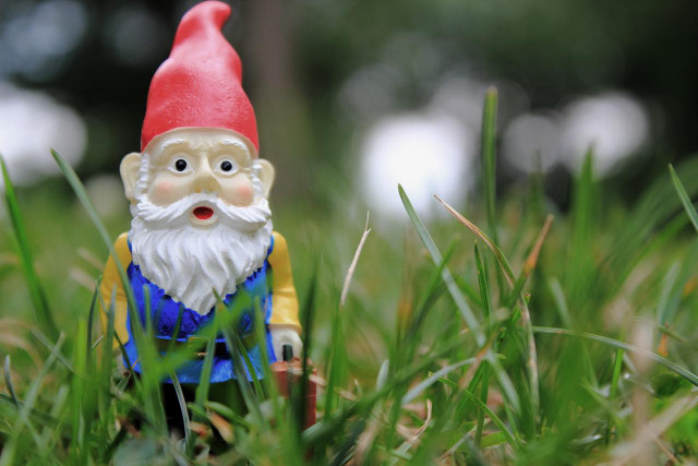 Gnome figurine grass sunny day free wallpaper for desktop - medium preview image