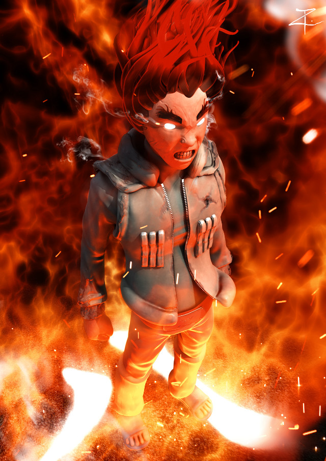 Cartoon red hair hoodie fire free wallpaper for mobile - medium preview image