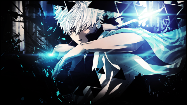 Man white hair blue dress #2 free wallpaper for desktop - medium preview image