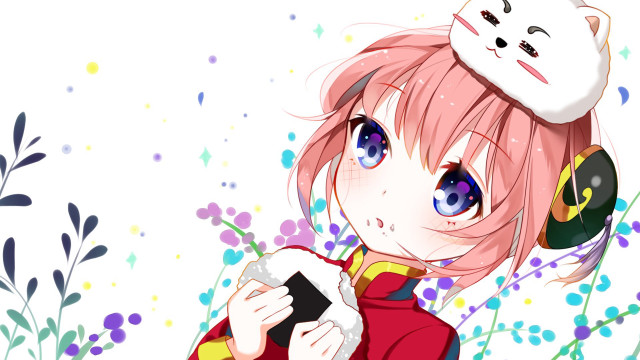 Girl cat phone head holding free wallpaper for desktop - medium preview image