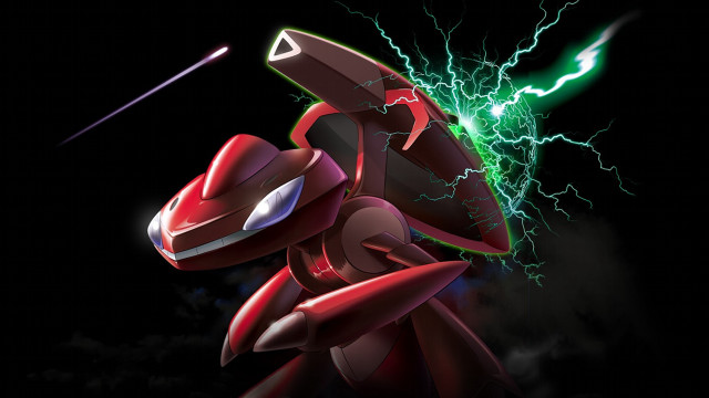 Red robot green lightning bolt free wallpaper for desktop - medium preview image
