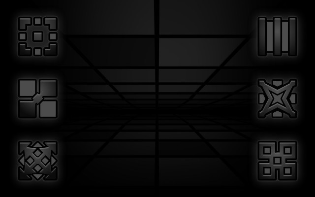 Black background squares shapes sizes free wallpaper for desktop - medium preview image