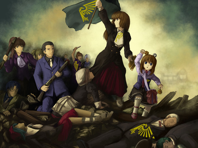 People rubble flag woman holding free wallpaper for desktop - medium preview image