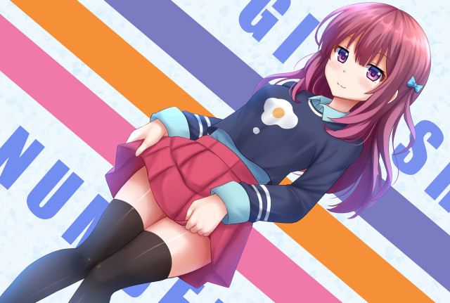 Pink haired girl blue shirt #2 free wallpaper for desktop - medium preview image