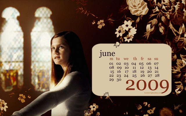 Woman stained glass calendar floral free wallpaper for desktop - medium preview image