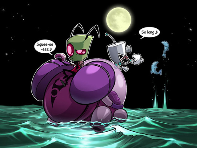 Cartoon character floating water cat #2 free wallpaper for desktop - medium preview image