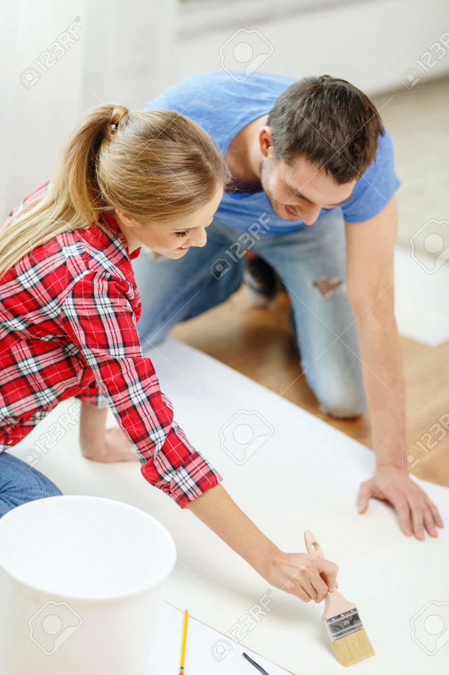 Man woman painting wall together free wallpaper for mobile - medium preview image
