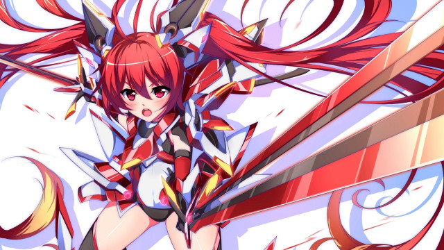 Anime girl red hair sword #7 free wallpaper for desktop - medium preview image