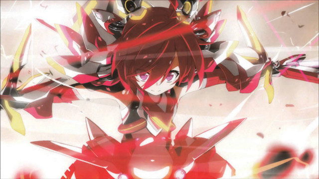 Anime red hair sword red free wallpaper for desktop - medium preview image