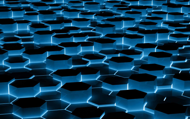 Blue black hexagonal group large free wallpaper for desktop - medium preview image