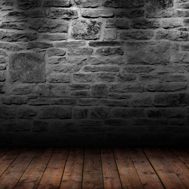Dark room brick wall wooden free wallpaper for tablet - medium preview image