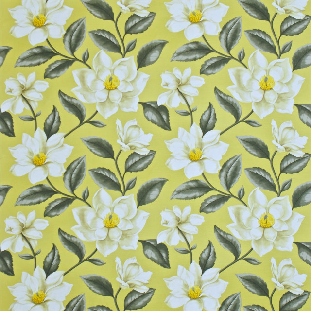 Yellow background white flowers green free wallpaper for tablet - medium preview image