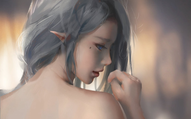 Woman blue eyes cat nose free wallpaper for desktop - medium preview image