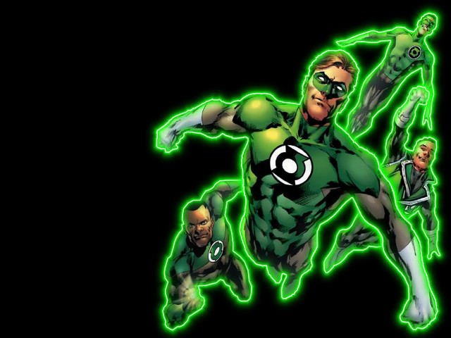 Green lantern flying arms out free wallpaper for desktop - medium preview image