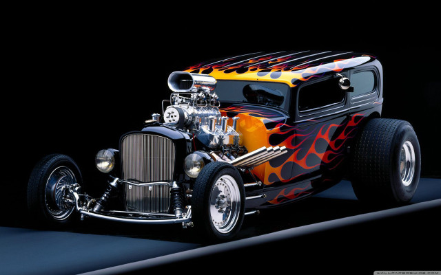 Hot rod flames hood vents #2 free wallpaper for desktop - medium preview image