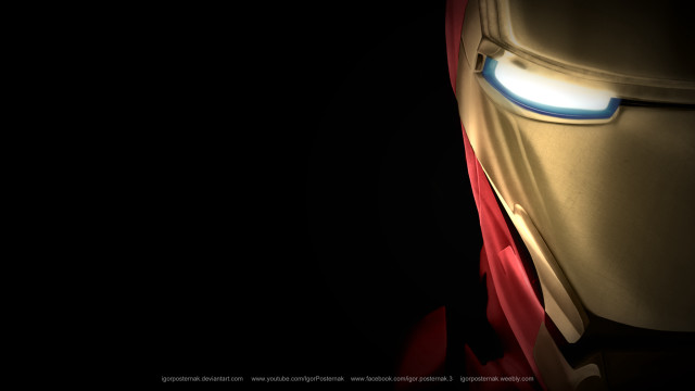 Ironman closeup dark light face free wallpaper for desktop - medium preview image