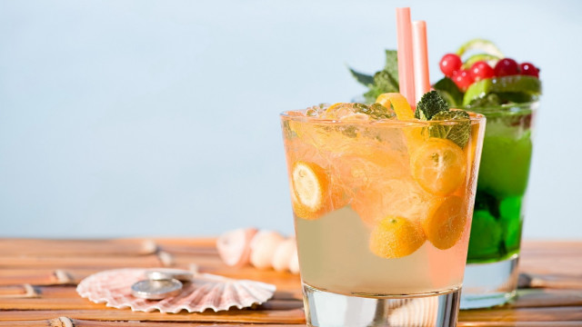 Glass orange juice spoon table free wallpaper for desktop - medium preview image