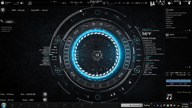 Computer screen circular design blue free wallpaper for desktop - medium preview image