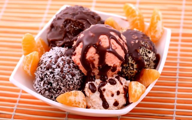 Icecream orange chocolate bamboo mat free wallpaper for desktop - medium preview image